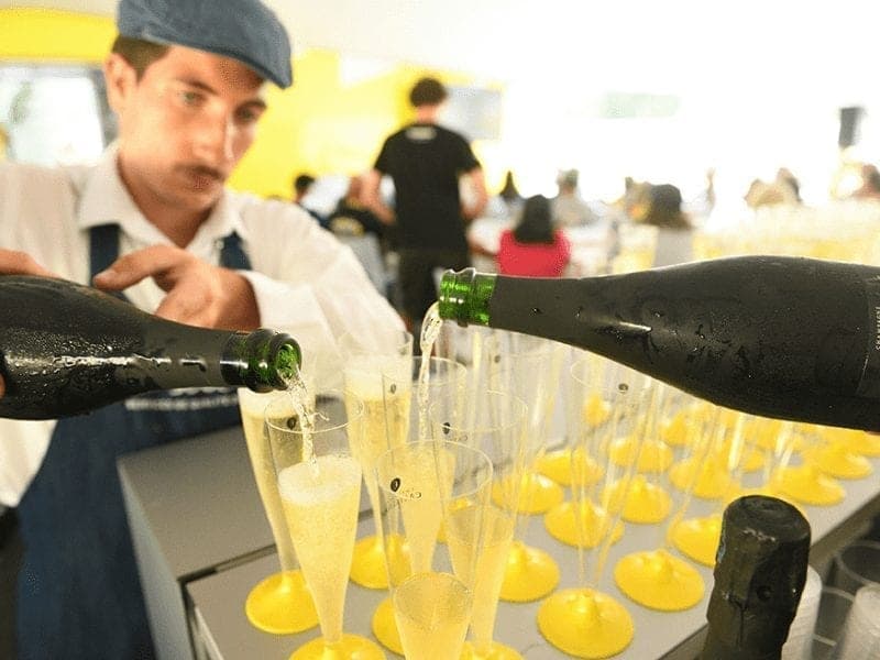 Champagne being poured at a VIP event