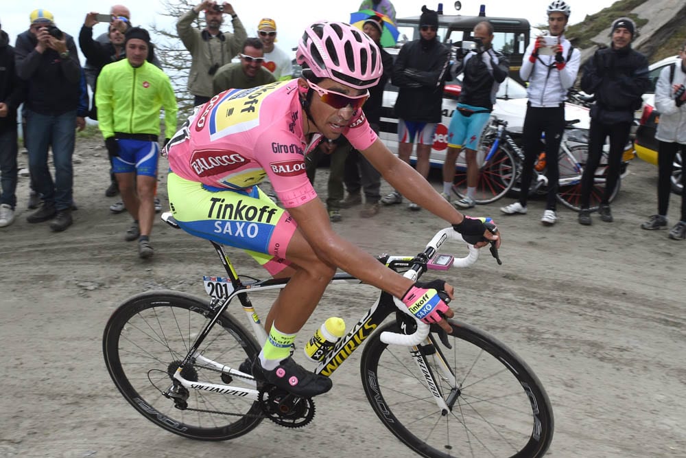 Alberto Contador on stage twenty of the 2015 Tour of Italy